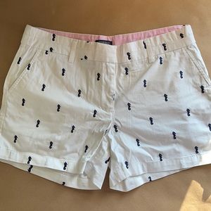 British Khaki White Short with Seahorse Pattern